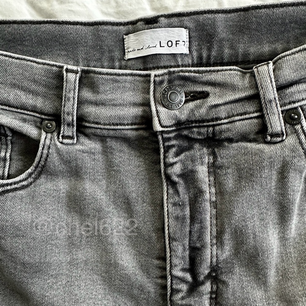 LOFT Gray Skinny Jeans with Washed Finish